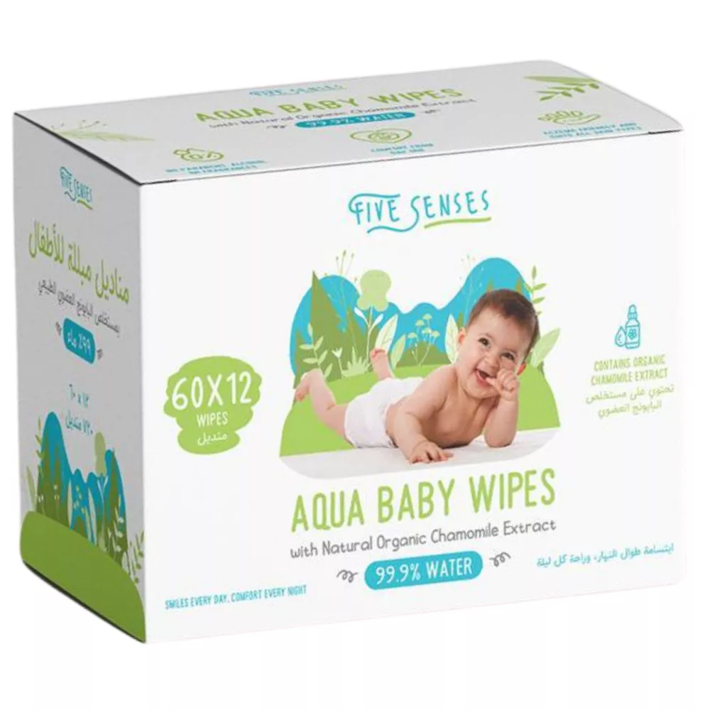 Five Senses - Aqua Wipes 60S X 12 Family Box