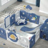 Planet Deluxe Activity Playpen Set with Swing & Rocking Horse (180x200cm) – Midnight Blue