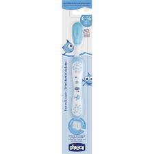 Chicco Toothbrush 6-36 Months - Light Blue | Premium Baby Care Product Safe & Gentle