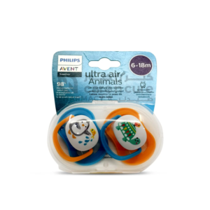 Philips Avent Ultra Air Pacifier / Soother 6–18M Animal Design (Blue–Orange, 2 Pack)
