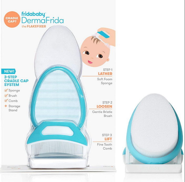 FridaBaby – DermaFrida FlakeFixer – Sponge, Brush & Comb Set – Baby Scalp Care – 3 Pieces