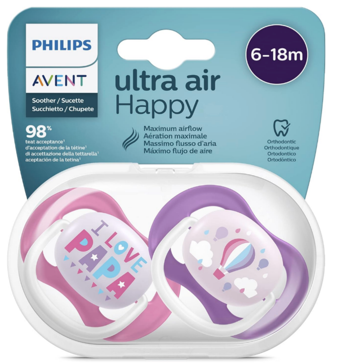 Philips Avent – Ultra Air Pacifier SCF080/04 – 6–18 Months – 2 Pack