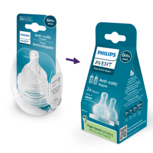Philips Avent – Anti-Colic Nipple Flow 4 – 6m+ – 2 Pack