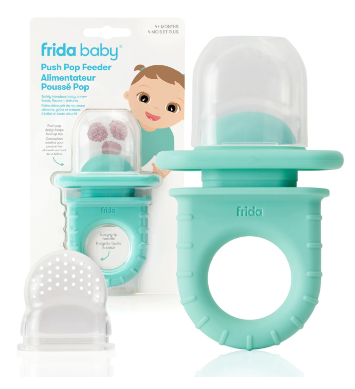 Frida Baby - Push Pop Feeder, Baby Food Feeder, 1 Count, Vibrant Teal