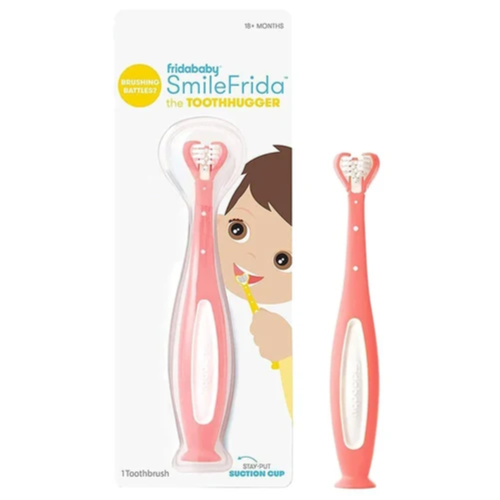 Frida Baby - Smile Frida 2.0 Tooth Hugger Toothbrush, Baby Toothbrush, Pink